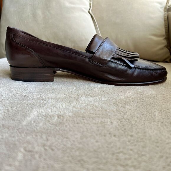 S. Maria Hand Made Shoes of Class Brown Buttery Leather Loafers Men 8.5 D Tassle - Picture 3 of 16